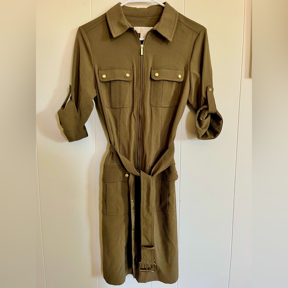 Green Michael Kors Military Dress